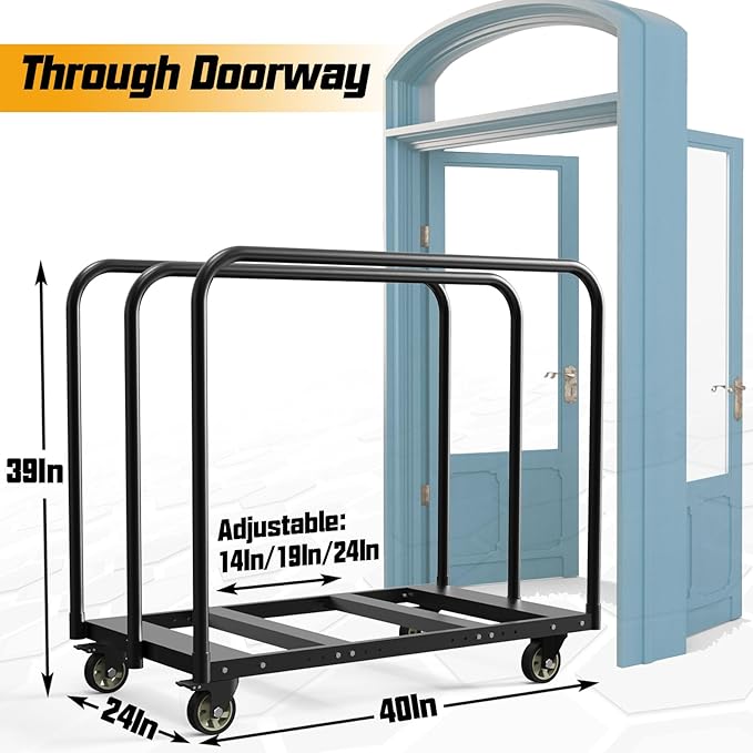 Folding Table Cart, Table Dolly with Swivel Caster Transport 6-8PCS Rectangular,Round Folding Tables 24In Width Panel Cart Have 3 Pole for Separating Area&Detachable Design Easy to Through Doorway