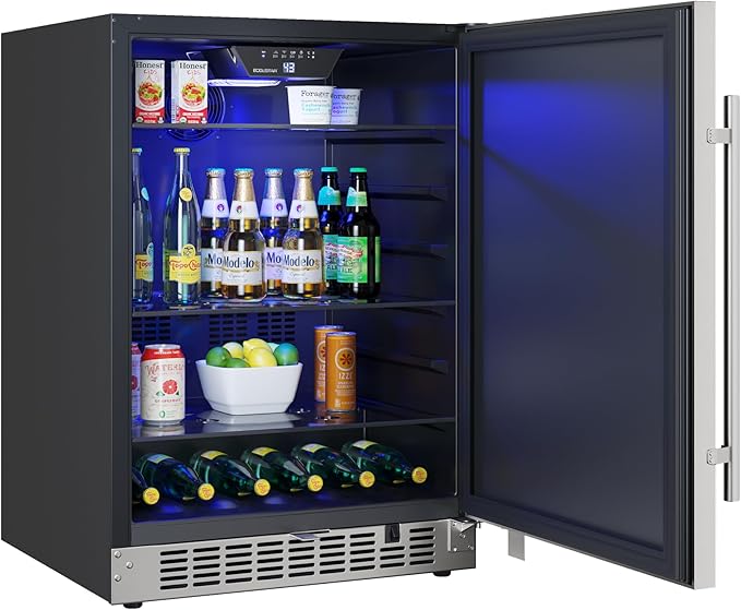 EdgeStar CBR1501SLD 5.49 Cu. Ft 142 Can Built-in Stainless Steel Beverage Cooler