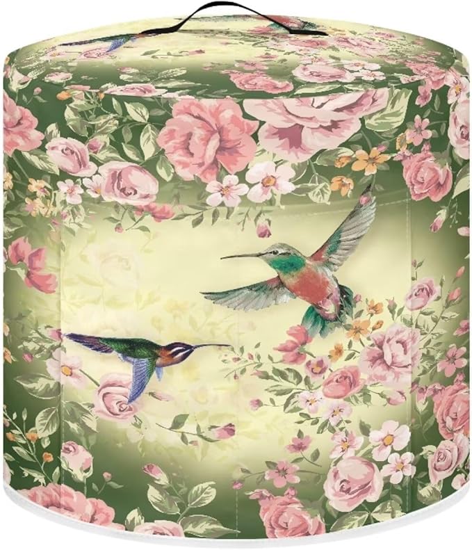 Hummingbird Pressure Cooker Cover for Women Insulated Rice Cooker with Easy to Clean Lining Waterproof Dust Cover with Pockets for Instant Pot 6 Quart Appliance