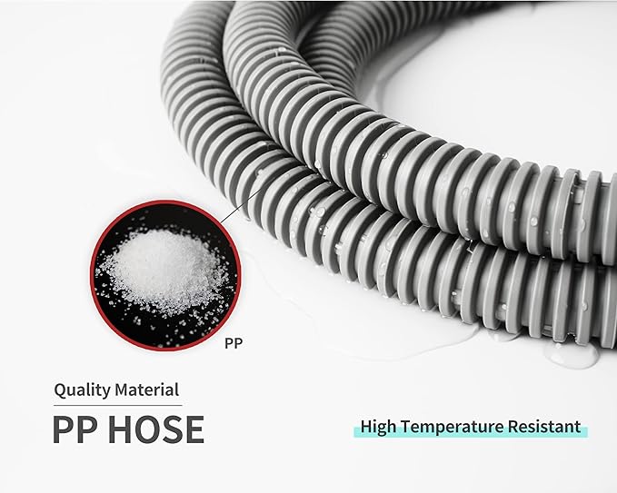 MyLifeUNIT Universal Dishwasher Drain Hose, 10 Ft Dishwasher Discharge Hose Extension, Corrugated and Flexible Dishwasher Hose Drain Replacement with 2 Clamps, Fits 11/16",1" and 1-1/8"
