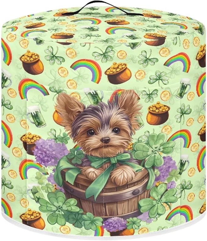 Green Hat Rainbow Gold Coin Print Kitchen Appliance Cover, St. Patrick's Day Theme, 3 Quart, Polyester, Not Water Resistant