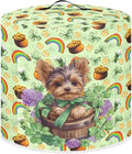 Green Hat Rainbow Gold Coin Print Kitchen Appliance Cover,St. Patrick's Day Theme Pressure Cooker Cover 6 Quart Dust Cover for Air fryer/Rice Cooker/Oven/Toaster/Stand Mixer/Steamer