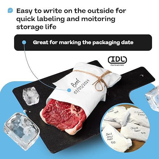 Freezer Paper Roll 18" x 1800" (150 feet) - USA-made White Paper for Freezing Food - Freezer Material with Special Coating for Meat & Fish - Strong Barrier Against Air and Moisture by IDL Packaging