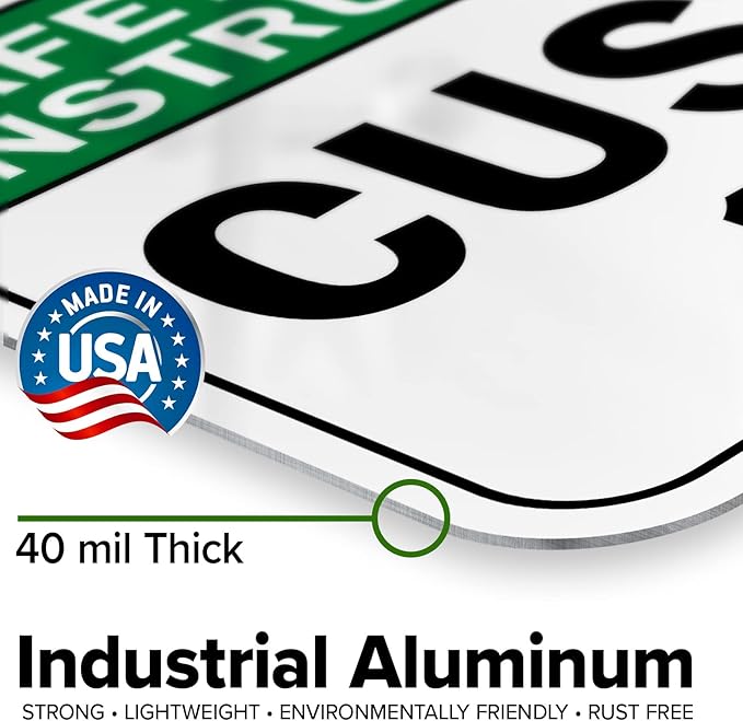 Custom Safety Instructions Sign, Ansi Sign, Osha Compliant, 12x16 Inches, Post Holes, Rust Free .040 Aluminum, Fade Resistant, Indoor/Outdoor Use, Made in USA by My Sign Center