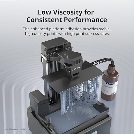 ANYCUBIC Water Washable 3D Printer Resin 2.0 Bundle, 405nm High Precision UV-Curing 3D Resin, Low Shrinkage Photopolymer Resin for LCD Resin 3D Printer (4Packs*1kg Grey, 4kg in Total)