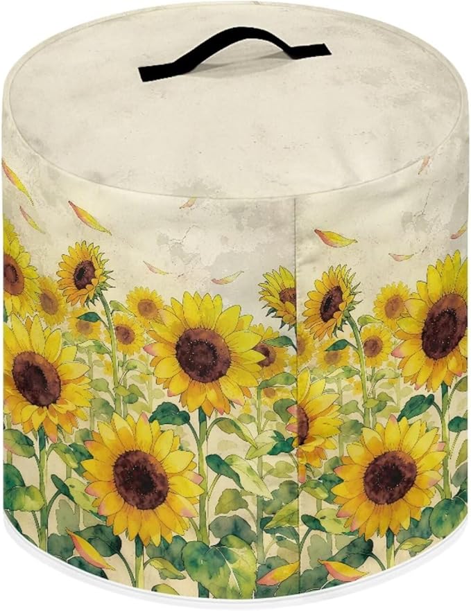Xoenoiee Sunflowers Pattern Kitchen Appliance Dust Covers with Pockets, Electric Pressure Cooker Cover Compatible with Crock Pot, Rice Cooker Cover, for 3 Qt