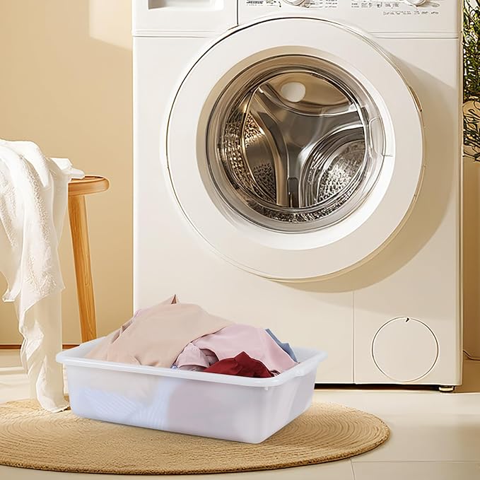 12 Packs 13 L Commercial Tote Box, Food Service Bus Tub Trays, White
