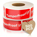 500-Pack Tamper Proof Stickers 1x3 – Strong Adhesive for Tamper Detection and Package Protection | Durable, Easy-to-Apply Labels for Sealing Boxes, Containers, Envelopes, Documents and Other Surfaces