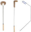 3 Pcs Fryer Cleaning Tools Including L Shaped Brass Bristles Fryer Deep Cleaning Brush, Fryer Deep Cleanout Rod, Long Handle Fryer Basket Brush for Restaurant Air Fryer Cleaning