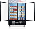 54" Commercial Merchandiser Freezer, 45.4 Cu.ft Commercial Display Freezer with 2 Glass Door, ETL Certified, -8 to -1℉, Auto Defrost, Interior LED Light, Good Choice for Supermarkets, Cafes, Stores
