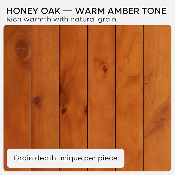 Homeforia Oak Floating Shelves 42 inch Long, High End Solid Real Wood 42inch Floating Shelves for Wall Mounted, Honey Oak Wooden 42in Floating Shelf, Heavy Duty Bracket, 42 X 6.5 X 1.75 in, Set of 3
