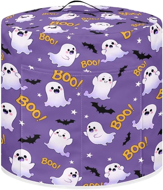 Halloween Cartoon Ghost Kitchen Appliance Dust Cover Decoration 8 Quart Pressure Cooker Rice Cooker Air Fryer Cover with Top Handle and Storage Pocket