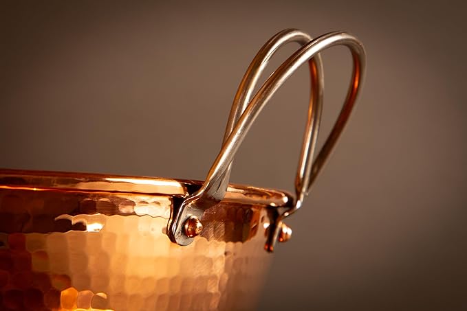 Sertodo Solid Copper Mixing Bowl | 5 qt, 12-inch Diameter | 100% Pure Hammered Copper Bowl for Kitchen, Baking & Cooking | Large Mixing Bowls for Whisking, Beating & Serving