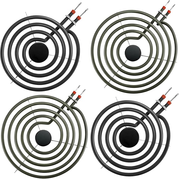 Masfrio MP15YA & MP21YA Electric Range Burner Element Set, 2x6" 1500W & 2x8" 2100W 230V Coils, Replacement for Maytag, Whirlpool, Kenmore, Amana, Norge Stoves (Fits Part# 484782, 5304431014, SU204)