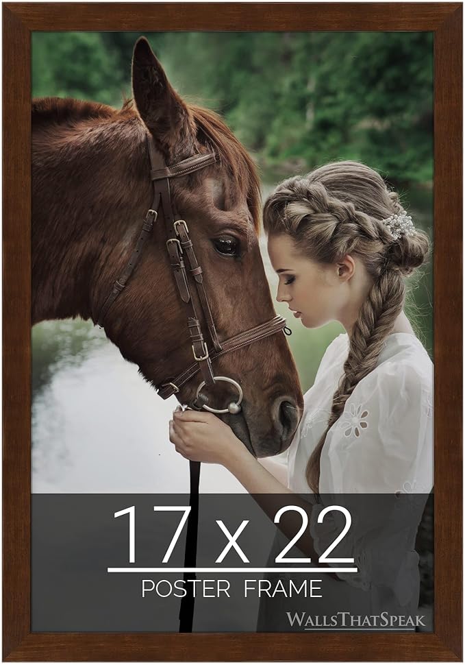 wallsthatspeak 17x22 Mocha Walnut Picture Frame for Puzzles Posters Photos or Artwork