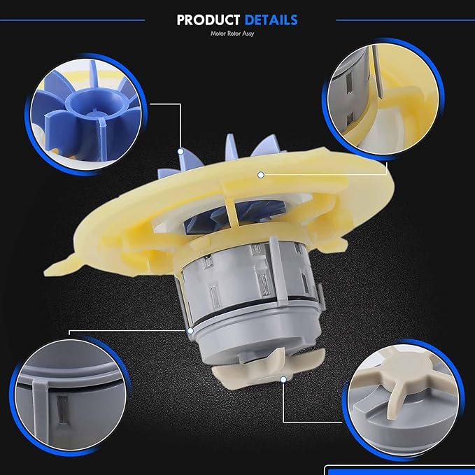 524285P Motor Rotor Assembly DSC Dishwasher Drawer Pump, Suits Models DD605 DS605 DD60S DD60D DD24S DD24D DD224 DDSDF Replace # 528136P