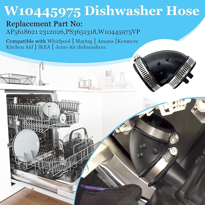 Kitchen Aid Dishwasher Parts W10445975 Dishwasher Circulation Pump to Sump Hose