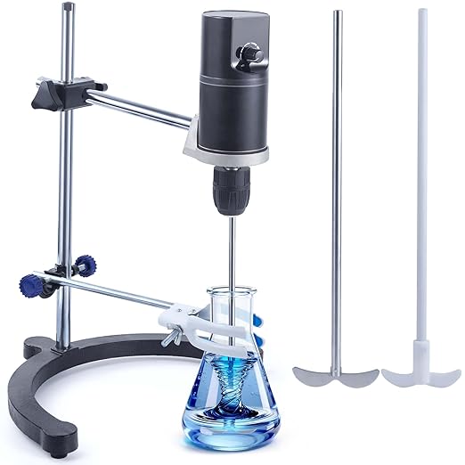 Lab Overhead Stirrer - 40L Capacity Digital Mixer, 100-2000 RPM Variable Speed, High Viscosity 10000mPa·s, Brushless Motor with Support Stand & Dual Stirring Rods