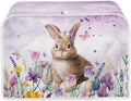 Bunny Flower Print 4 Slice Toaster Cover Fingerprint Protection Waterproof Stain Resistant Toaster Dust Protector