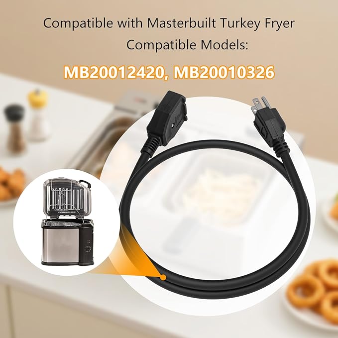 Break-Away Magnet Power Cord for Masterbuilt 10L XL Electric Turkey Fryers MB20012420 MB20010326 Breakaway Safety Deep Fryer Cord Parts & Accessories