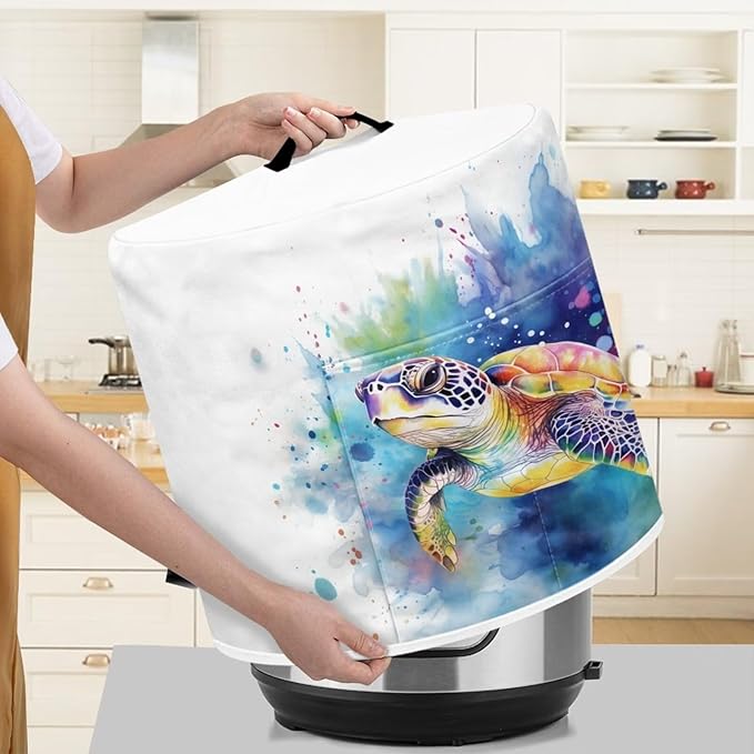 TODIYADDU Sea Turtle Air Fryer & Instant Pot Pressure Cooker Cover - Blue Tie Dye - Compatible with Most Kitchen Appliances - Trendy Accessory - Nice Gifts