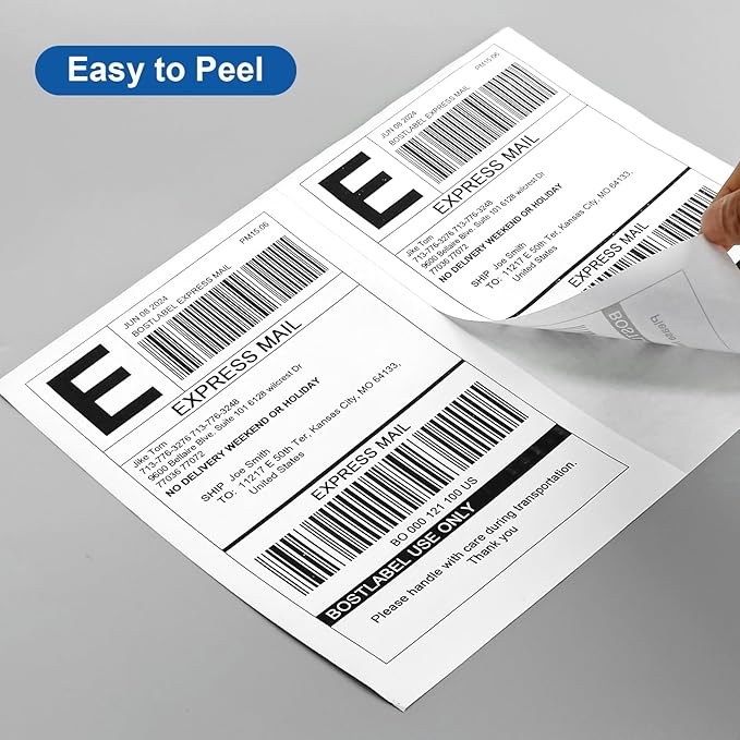 8.5"x5.5" Half Sheet Shipping Labels for Laser & Inkjet Printers, 500 Sheets 1000 Pcs Half Page Labels, Self Adhesive Mailing Address Stickers