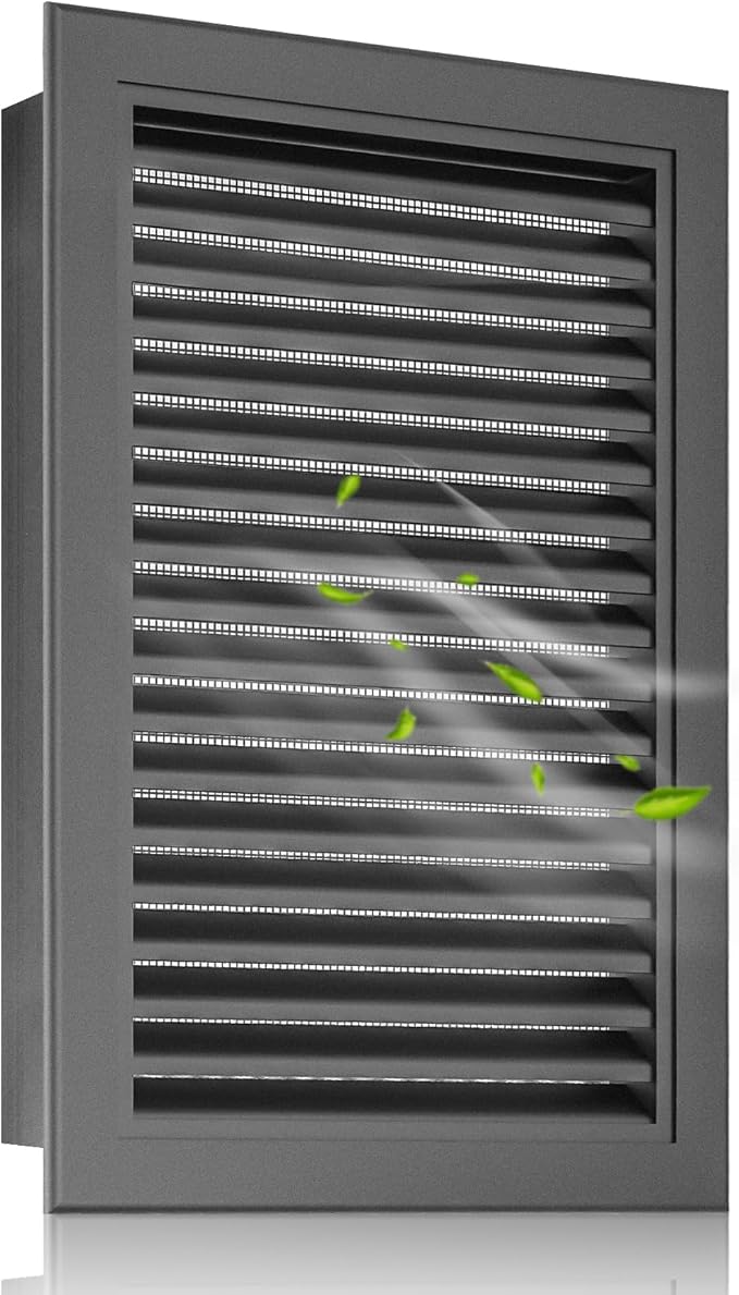 12” X 18" Aluminum Alloy Gable Vent, Enhanced Airflow Attic Vents, Ideal for Tool Shed, Exterior Wall, Crawl Space, Houses, and Garage, Vent Opening: 10" x 16" (Gray)