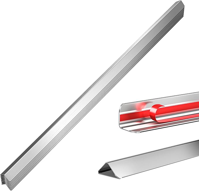 1.5x1.5x48 Inch 304 Stainless Steel Wall Corner Guards (10-Pack) Heavy Duty Rounded Corner Protector, Smooth Folded Edge Design for Wall Protection 90° Angle Metal Edge Guard Stainless Steel Slab