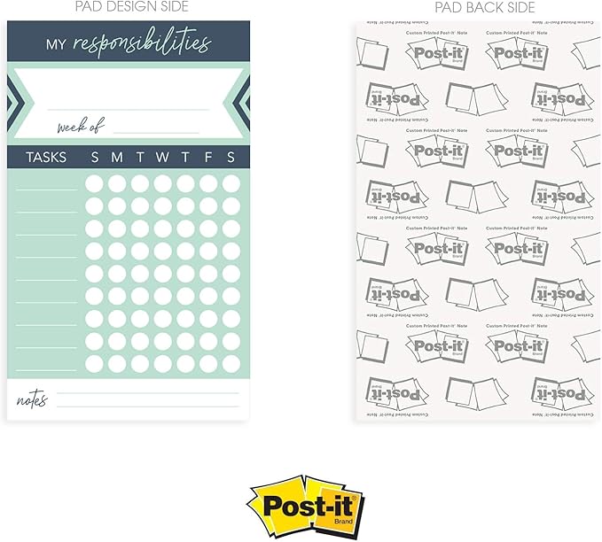 Modern Weekly Chore Chart / 6" x 10" Sticky Note Fill-in Task List/Homeschool Task Assignment List