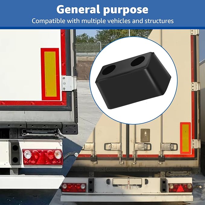 4-Pack Heavy Duty Rubber Bumper Blocks Industrial Dock Buffers – 6x3x3 Perfect for Truck Rear, Chassis, Flatbed Trailers, Reefer, Boat, Marinas & etc （4502-1276）
