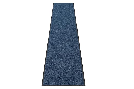 Guardian Platinum Series Indoor Wiper Floor Mat, Rubber with Nylon Carpet, 2'x13', Blue