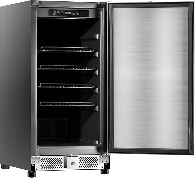 15 inch Outdoor Beverage Refrigerator, Under Counter fridge, 120 Cans Outdoor Wine Cooler with Stainless Steel Finish for Beer, Soda, Freestanding Small Drink Cooler