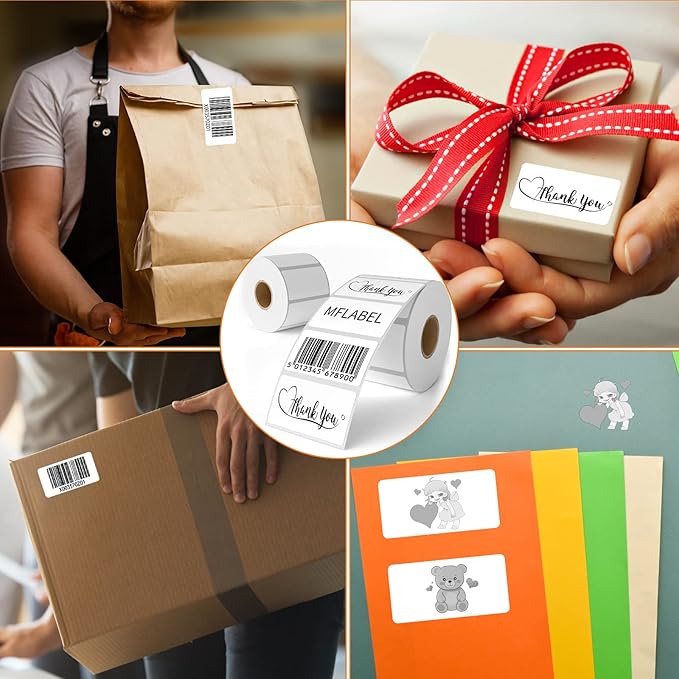MFLABE 240 Rolls of 1000 2-1/4 x 1-1/4 Inch Direct Thermal Perforated Shipping Labels,SKU Labels