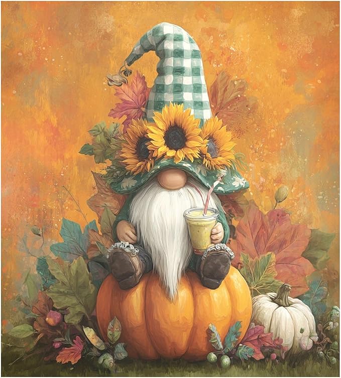 Fall Gnome Orange Pumpkin Dishwasher Magnet Cover for Front Panel Magnetic Dishwasher Cover Decorative Refrigerator Magnet Covers Dishwashers Magnetic Sticker for Home Kitchen Decor, 23" x 26"