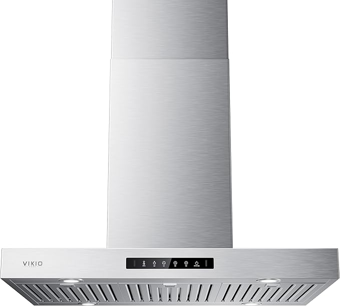 Island Range Hood 36 Inch, 980 CFM Island Mount Range Hood with Dual-Sided Touch/Gesture Control, Ceiling Mount kitchen Hood, Convertible Ducted/Ductless, 3-Speed Fan&4 LED Lights, 3 Baffle Filters