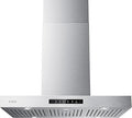 Island Range Hood 36 Inch, 980 CFM Island Mount Range Hood with Dual-Sided Touch/Gesture Control, Ceiling Mount kitchen Hood, Convertible Ducted/Ductless, 3-Speed Fan&4 LED Lights, 3 Baffle Filters