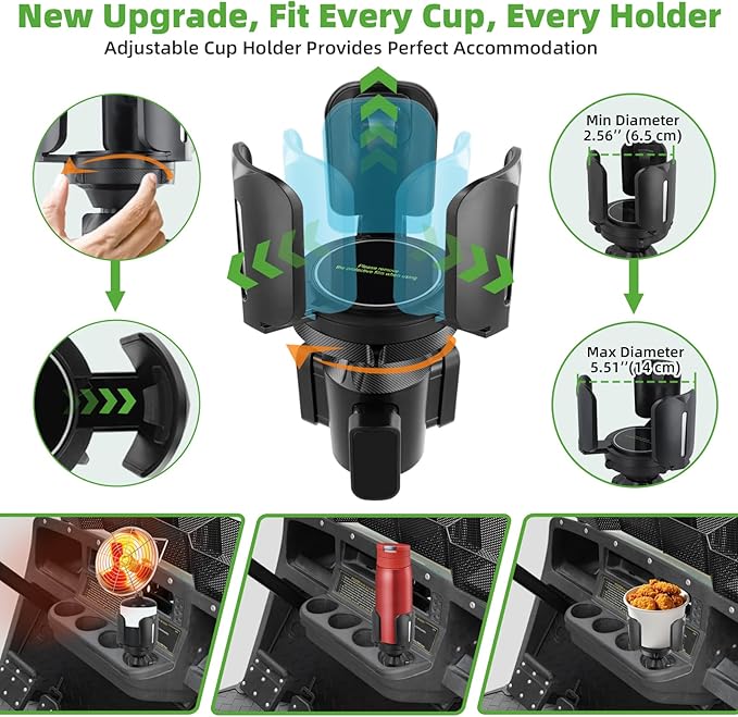 Golf Cart Propane Heater Holder, Cup Holder, for 1lb Tank & Water Bottle, Adjustable for All Drinks, Universal Compatible with EZGO Club Car Yamaha, Firmly & Easy to Use
