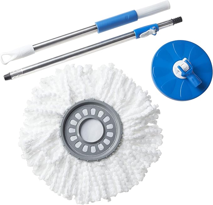 Clorox Microfiber Spin Dry Microfiber Mop and Bucket System, Blue/White