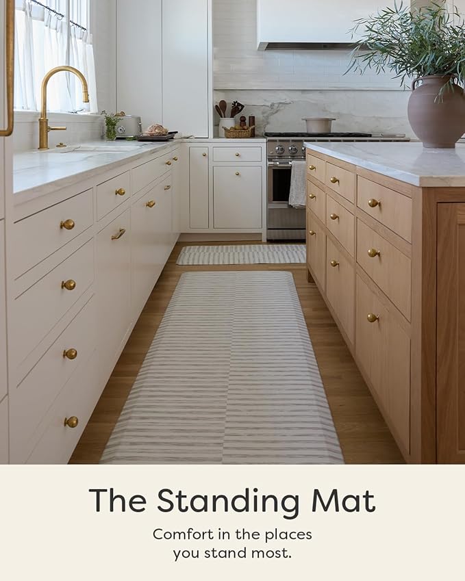 House of Noa Nama Standing Mat – Anti-Fatigue Cushioned Kitchen Mats for Floor | Ergonomic Bounce-Back Foam Kitchen Mats | Anti-Fatigue Mats for Kitchen & Standing | Reese Bark | 22" x 72"
