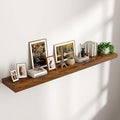 Floating Shelves for Wall 72"W x 11.6"D x 2"H, Engineered Wood Wall Shelves with Invisible Brackets for Living Room Bedroom Bathroom Office Kitchen Decor and Storage, Rustic Brown Finish, Set of 1