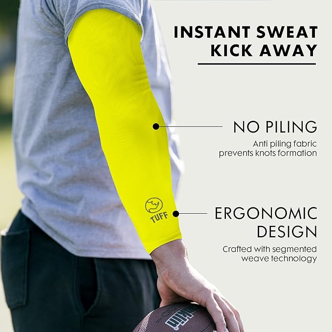 TUFF Compression Cooling Arm Sleeves - UPF 50 Arm Sleeves for Men & Women…
