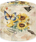 Insulated Pressure Cooker Appliance Cover, Also Fit for Rice Cooker, Air Fryer and Crock Pot, 6 Qt Dust Cover with Pocket for Spoon/Cooking Utensils/Recipes, Butterfly Sunflower Retro