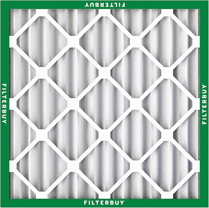 Filterbuy 13.25x13.25x2 Air Filter MERV 8 Essential Dust & Allergy Defense (12-Pack), Electrostatic Pleated HVAC AC Furnace Filters Replacement, Made in USA (Actual Size: 13.25 x 13.25 x 1.75)