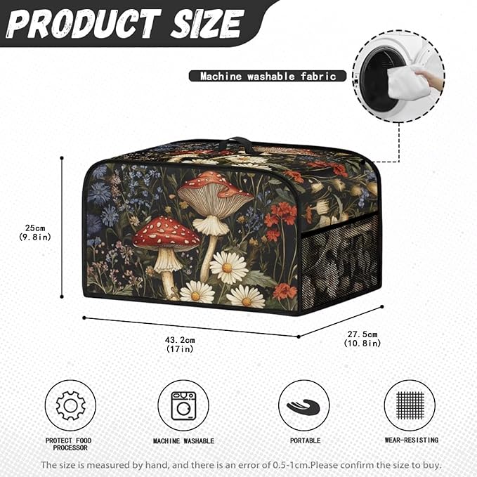 Hummingbird Floral Slow Cooker Dust Cover Oval 6-8 Qt Slow Cooker Cover Holder Small Appliance Covers Accessory Set Keep Clean Kitchen Decor
