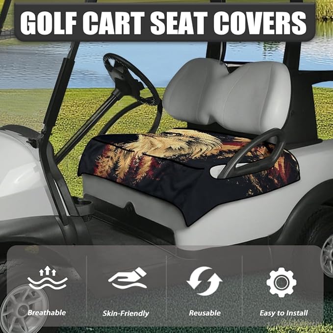 Golf Cart Seat Cushion Cover with Durable Waterproof Layer and Non-Slip Backing, Designed for Daily Use on Golf and Utility Carts