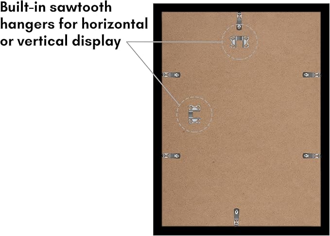 Americanflat 11x15 Picture Frame with Polished Plexiglass - Set of 5 - Use as 8x12 Frame with Mat or Display 11x15 Photo Without Mat - Galleria Collection - Picture Frames for Wall Display - Black