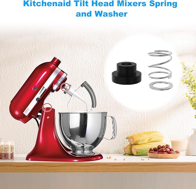 Mixer Spring and Washer for KitchenAid Mixer Parts-KitchenAid Tilt Head Mixers Spring and Washer, Rubber Washer