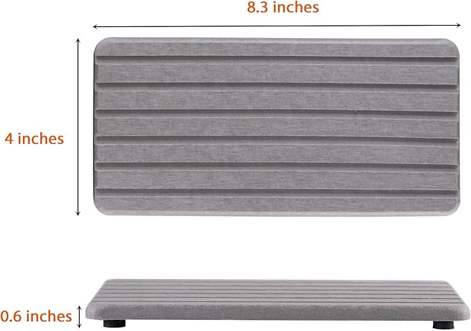 2 PCS Water Absorbent diatomite Coasters, 8.3" x 4" Water Absorbing Stone Tray for Sink, Stone Drying mat for Kitchen Counter, Stone soap Tray Used for Hand Soaps & toiletries & Plants