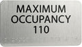 ALPHA DOG ADA SIGNS Custom Maximum Occupancy Sign 4x8 Inch - Personalized Room Capacity Limit Sign with Grade 2 Braille - ADA Compliant Business Signage - Made in USA - Brushed Stainless