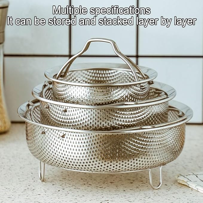 Steamer Basket for Rice Cooker, 304 Stainless Steel Steamer Insert, Separate Rice and Porridge, for Steam Basket Cooking Pots Pressure Cooker, (18cm)